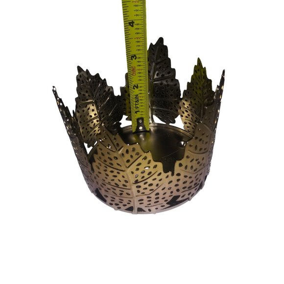 Bath and Body Works Tropical Candle Holder Gold Tone Leave Three Wick Holder - Picture 6 of 6